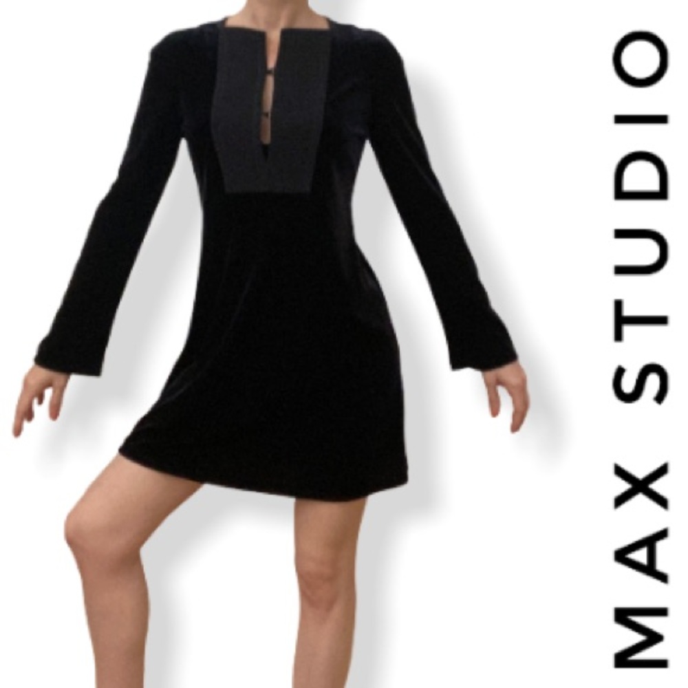 Max Studio Black Velvet Dress
